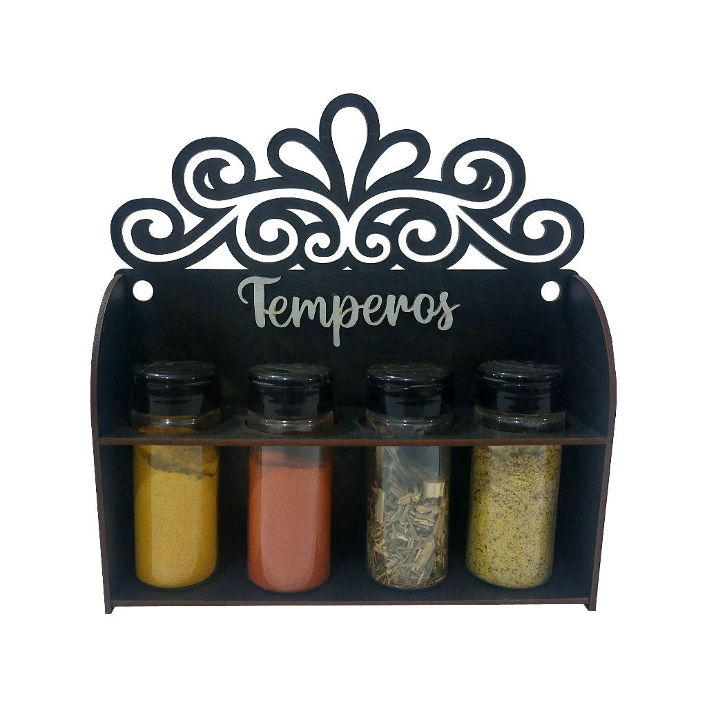 Organizador de Temperos com Arabesco e Potes - Havila Decor